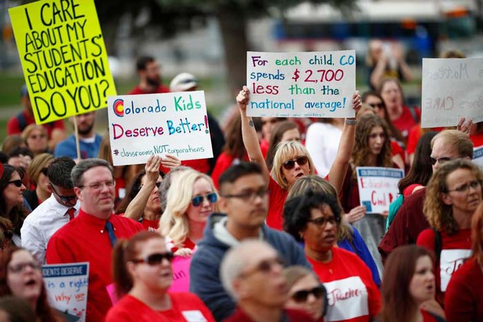 Colorado Teachers Protest Rising Cost of State Pensions